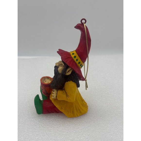 Vintage Steve Tunturi Whittlers Workshop Gnome Christmas Ornament Hand Carved - Picture 4 of 9